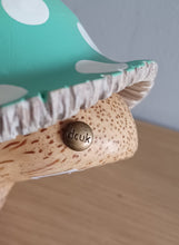 Load image into Gallery viewer, DCUK Toadstool Hedgy Wooden Hedgehog Green Spotty Toadstool Hat 9cm