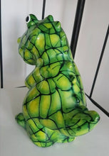 Load image into Gallery viewer, Pomme Pidou TITO DINOSAUR Green Squares Decoupage Ceramic T REX  Money Box Piggy Bank Money Bank With Stopper Collectable Gift 20cm