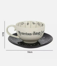 Load image into Gallery viewer, Fortune Telling Tea Leaf Reading Set Ceramic TEA CUP And SAUCER Mystical Gift With Gift Box