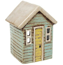 Load image into Gallery viewer, Village Pottery Aqua Beach Hut Tea Light Holder Gift