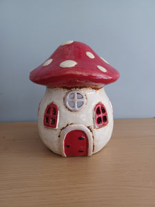 Village Pottery Toadstool House Tea Light Holder Gift Ornament Decoration NEW RANGE