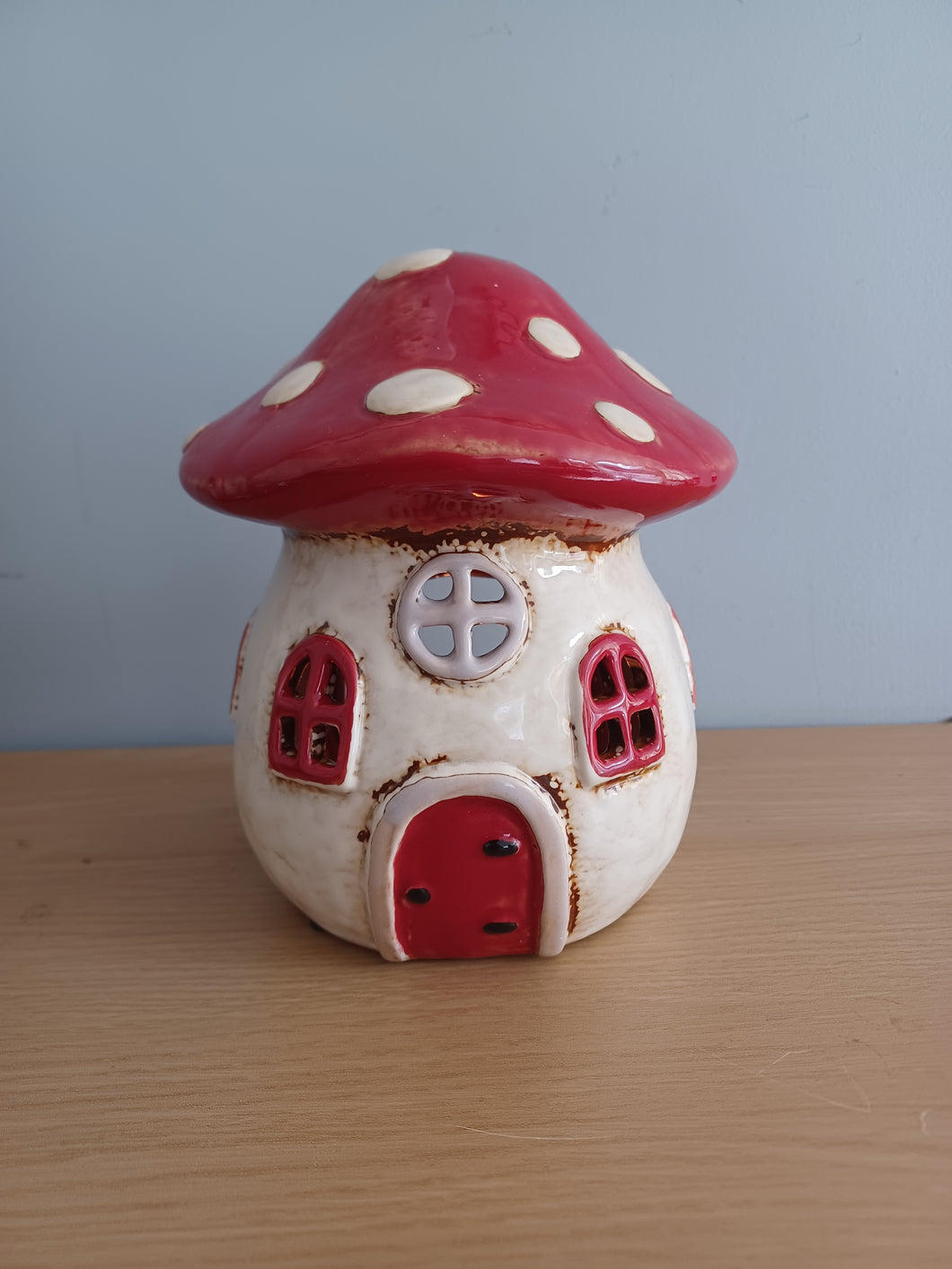 Village Pottery Toadstool House Tea Light Holder Gift Ornament Decoration NEW RANGE