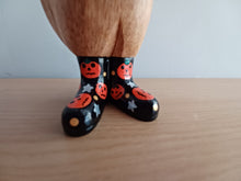 Load image into Gallery viewer, DCUK Halloween Duck Pumpkin Boots and Scarf Named PEGGY  Handpainted Wooden Duckling Ornament Gift 18cm New
