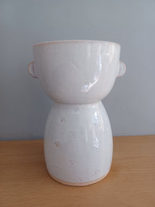 Sass and Belle Ceramic Speckled Face Vase Gift 20cm Tall New