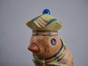 DCUK Garden Bird Green Tartan Hat and Scarf Named BEN  Wooden Gift