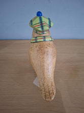 Load image into Gallery viewer, DCUK Garden Bird Green Tartan Hat and Scarf Named BEN  Wooden Gift
