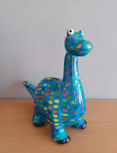 Pomme Pidou BLUE DIEGO DINOSAUR Decoupage Ceramic Money Box Piggy Bank Money Bank With Stopper Collectable Gift