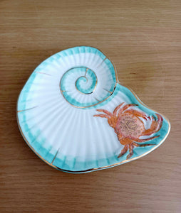 House of Disaster Coral Sea Shell and Crab Coastal Trinket Dish Gift 12cm Long NEW