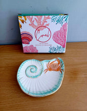 Load image into Gallery viewer, House of Disaster Coral Sea Shell and Crab Coastal Trinket Dish Gift 12cm Long NEW
