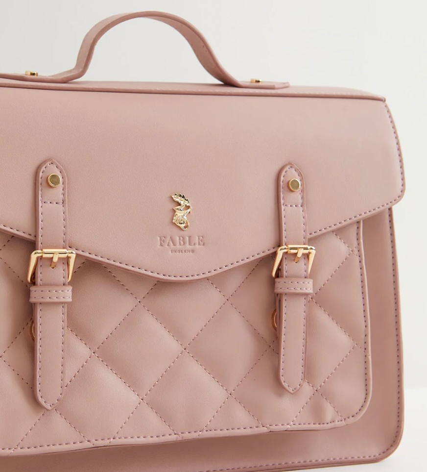 PINK SATCHEL Fable England Poetic Pink Quilted Satchel Bag