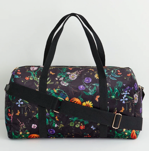 Fable England Botanical Pumpkin Large Black Weekender Bag