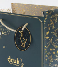 Load image into Gallery viewer, DCUK Stargazing Duckling Purple Named CHLOE Handpainted Wooden Duck Ornament Christmas Gift With Gift Bag 22cm
