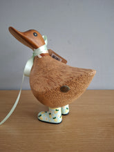 Load image into Gallery viewer, DCUK Wooden Ducky Duck Lemon Boots Named BERTIE
