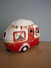 Load image into Gallery viewer, Village Pottery CHRISTMAS CARAVAN Tea Light Holder Ceramic Gift 18cm NEW

