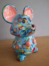 Load image into Gallery viewer, Pomme Pidou MARTHA MOUSE Money Box Decoupage Ceramic Piggy Bank With Stopper NEW
