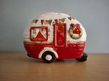 Load image into Gallery viewer, Village Pottery CHRISTMAS CARAVAN Tea Light Holder Ceramic Gift 18cm NEW
