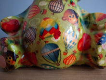 Load image into Gallery viewer, Pomme Pidou TOTO TEDDY BEAR Money Box Green Decoupage Ceramic Piggy Bank With Stopper
