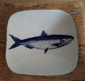 FISH Design Wooden Enamel Tray 20cm