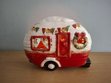 Load image into Gallery viewer, Village Pottery CHRISTMAS CARAVAN Tea Light Holder Ceramic Gift 18cm NEW
