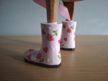 Load image into Gallery viewer, DCUK Wooden Duck Named Ella Pink Floral Boots 35cm Free Gift Box
