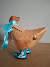 Load image into Gallery viewer, DCUK Duck Wild Welly BLUE DRAGONFLY BOOTS Wooden Ducky Named CAROL
