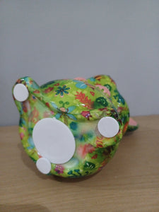 Pomme Pidou MARTHA MOUSE Money Box Decoupage Ceramic Piggy Bank With Stopper Green Bug Design NEW