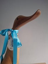 Load image into Gallery viewer, DCUK Wooden Duck Named MOLLY Teal Floral Boots 35cm Free Gift Box
