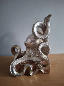 OCTOPUS Pair of Bookends McGowan and Rutherford SilverEffect Detailed Octopus Design