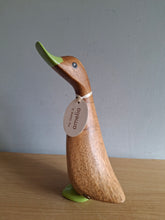 Load image into Gallery viewer, DCUK Green Colour Splash Duckling Wooden Duck Named AMELIA New
