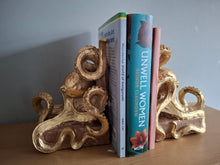 Load image into Gallery viewer, OCTOPUS Pair of Bookends McGowan and Rutherford Gold Effect Detailed Octopus Design
