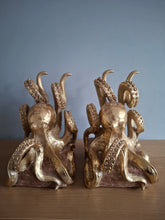 Load image into Gallery viewer, OCTOPUS Pair of Bookends McGowan and Rutherford Gold Effect Detailed Octopus Design
