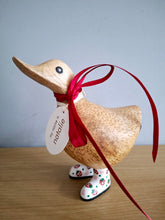 Load image into Gallery viewer, DCUK Wooden Ducky Duck Wild Strawberry Boots Named NATALIE
