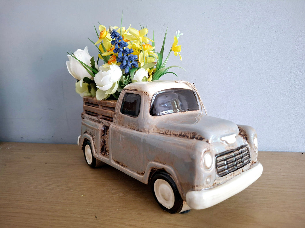 Truck Flower Plant Pot Planter Village Pottery Fathers Day Gift