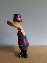 Load image into Gallery viewer, DCUK BEEFEATER DUCK Named HENRY Wooden Duckling in Regal Blue with Gift Bag
