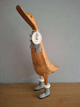 Load image into Gallery viewer, DCUK Alpine Duck Named HOLLY Grey Boots and Scarf Gift 30cm Tall
