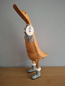 DCUK Alpine Duck Named HOLLY Grey Boots and Scarf Gift 30cm Tall