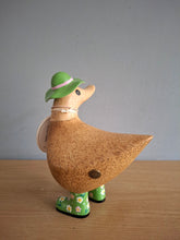 Load image into Gallery viewer, DCUK Green Floral Hat and Boots Ducky Duck Named PHOEBE 12cm New
