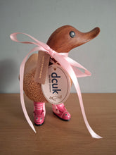 Load image into Gallery viewer, DCUK Duck Wild Welly PINK BUTTERFLY BOOTS Wooden Ducky Named CAMILLA
