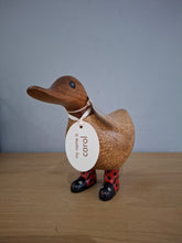 Load image into Gallery viewer, DCUK Wild Welly LADYBIRD BOOTS Wooden Duck Named CAROL Collectible Gift Ornament NEW
