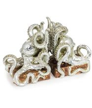 Load image into Gallery viewer, OCTOPUS Pair of Bookends McGowan and Rutherford SilverEffect Detailed Octopus Design
