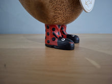 Load image into Gallery viewer, DCUK Wild Welly LADYBIRD BOOTS Wooden Duck Named CAROL Collectible Gift Ornament NEW
