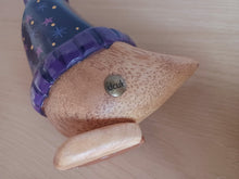 Load image into Gallery viewer, DCUK Stargazing Duckling Purple Named CHLOE Handpainted Wooden Duck Ornament Christmas Gift With Gift Bag 22cm
