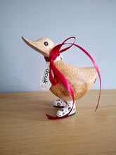 Load image into Gallery viewer, DCUK Wooden Ducky Duck Wild Strawberry Boots Named NATALIE
