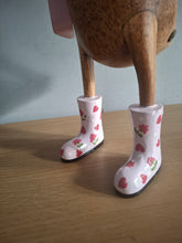Load image into Gallery viewer, DCUK Wooden Duck Named SOPHIA Pink Floral Boots 35cm Free Gift Box
