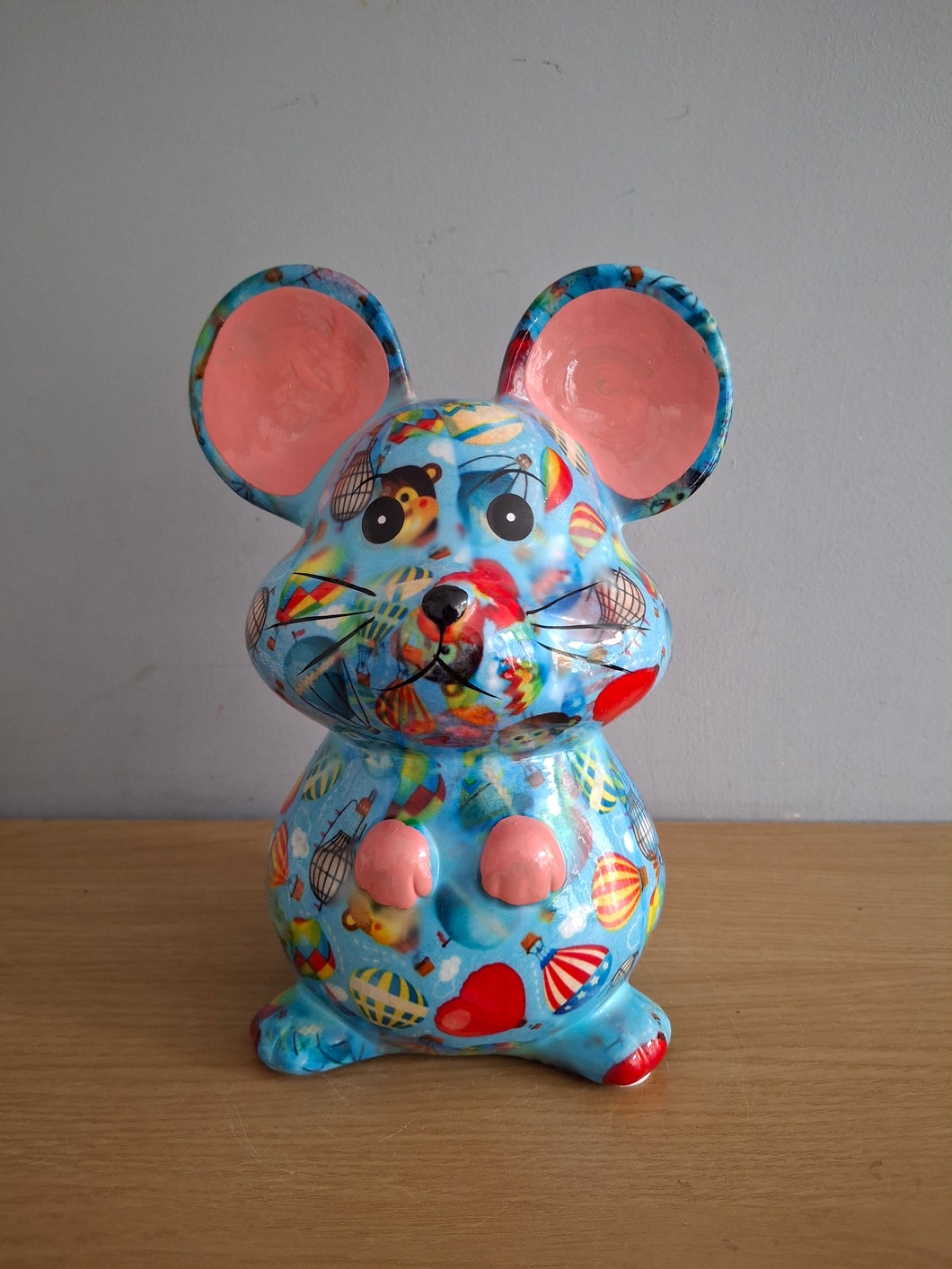 Pomme Pidou MARTHA MOUSE Money Box Decoupage Ceramic Piggy Bank With Stopper NEW
