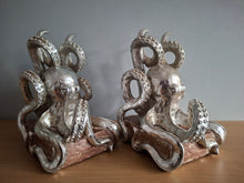 Load image into Gallery viewer, OCTOPUS Pair of Bookends McGowan and Rutherford SilverEffect Detailed Octopus Design
