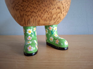 DCUK Green Floral Hat and Boots Ducky Duck Named PHOEBE 12cm New