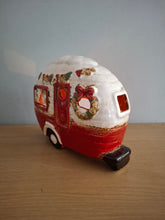 Load image into Gallery viewer, Village Pottery CHRISTMAS CARAVAN Tea Light Holder Ceramic Gift 18cm NEW
