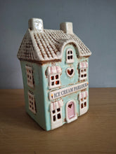 Load image into Gallery viewer, Village Pottery Aqua Ice Cream Parlour Tea Light House
