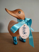 Load image into Gallery viewer, DCUK Duck Wild Welly BLUE DRAGONFLY BOOTS Wooden Ducky Named CAROL
